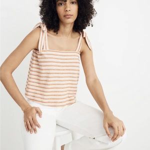 Madewell tie strap striped tank EUC